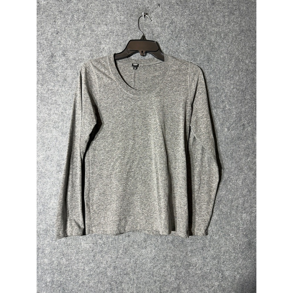 Monrow Classic Womens Long Sleeve Crew Neck Tee Heather Gray HT2162TJ-1 Size M - Picture 2 of 8